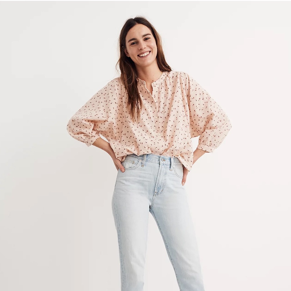Madewell Peasant Top in Delicate Floral (XXS)
